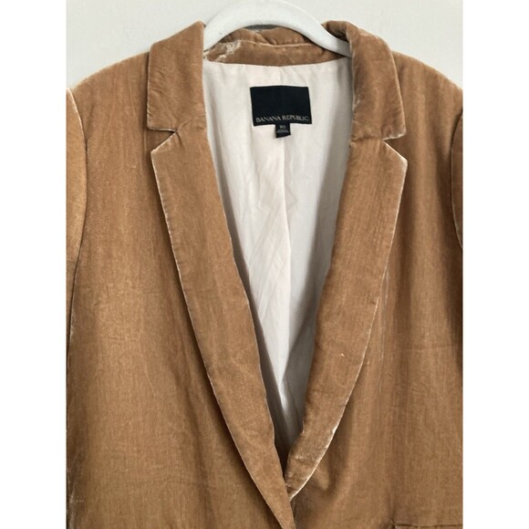 Banana Republic Slouchy Velvet Blazer Jacket 10 Gold Burnished Marshmallow - Picture 3 of 9